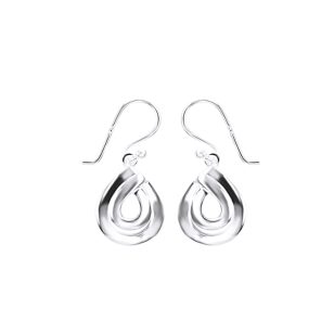 Silver double drop earrings