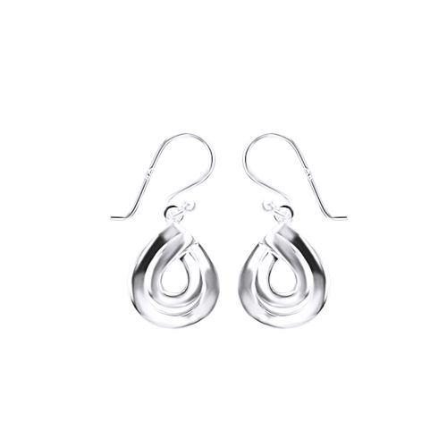 Silver double drop earrings