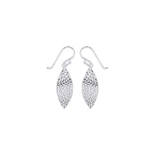 Hammered-style silver drop earrings