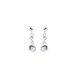 Minimalist drop / dangle earrings, hexagon