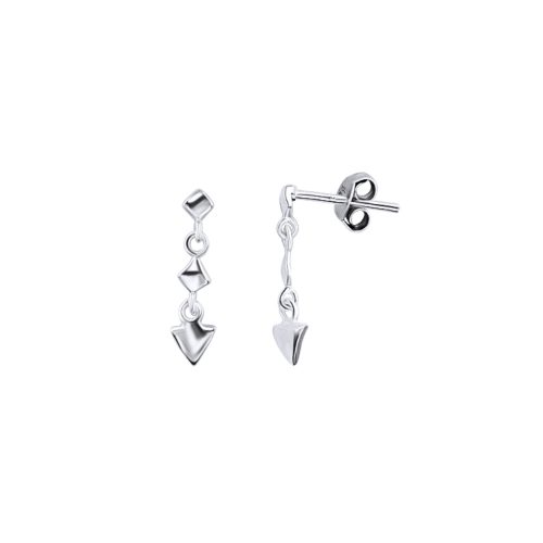Minimalist drop / dangle silver triangle earrings
