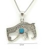 Horus Eye Antiqued Silver Pendant with Turquoise