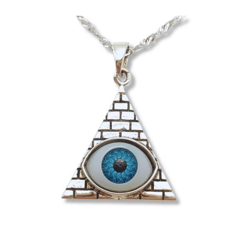 Eye of Horus pyramid silver pendant