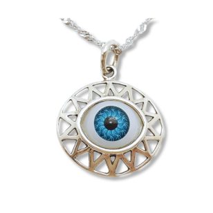 Horus Eye Oval Silver Pendant