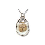 Scarab beetle silver pendant