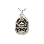 Scarab beetle silver pendant