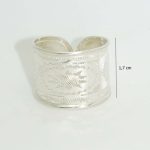 Silver band ring / Wide band with sun pattern, larger size