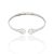 Silver open bangle with mother-of-pearl heart
