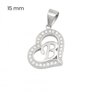 Silver pendant with the letter B
