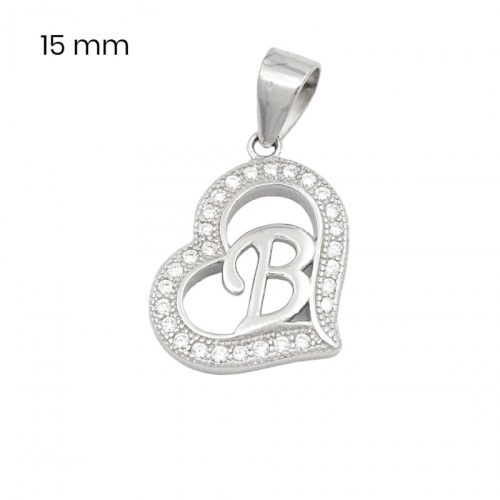 Silver pendant with the letter B
