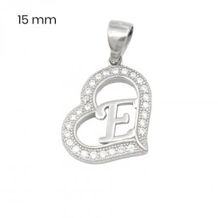 Silver pendant Letter E