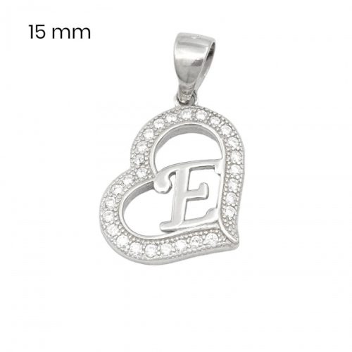 Silver pendant Letter E