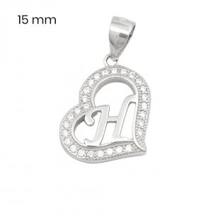 Silver pendant with the letter H