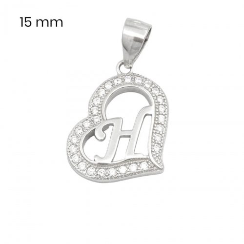 Silver pendant with the letter H