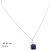 Silver necklace with square-cut blue stone