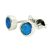 Silver stud earrings with blue fire opal