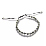 Unisex braided bracelet with silver and hematite beads