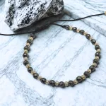 Unisex braided bracelet with silver and hematite beads