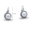 Silver pearl earrings with latch-back closure