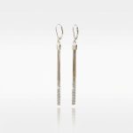 Unique drop/dangle silver earrings with snap closure