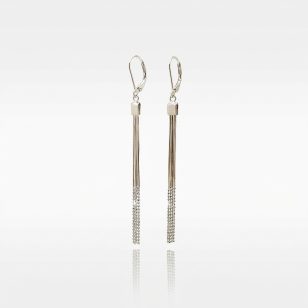 Unique drop/dangle silver earrings with snap closure