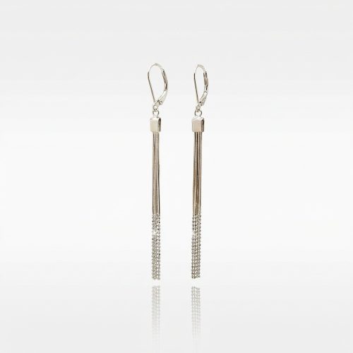 Unique drop/dangle silver earrings with snap closure