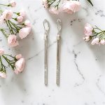 Unique drop/dangle silver earrings with snap closure