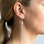 Unique drop/dangle silver earrings with snap closure