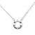 Silver necklace with loop pendant and colorful zirconia stones