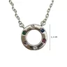   Silver necklace with loop pendant and colorful zirconia stones