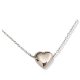 Thin silver pendant necklace with shiny heart pendant