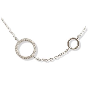 Thin silver necklace with two rings