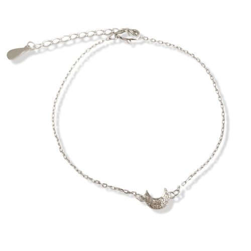 Silver bracelet with moon charm