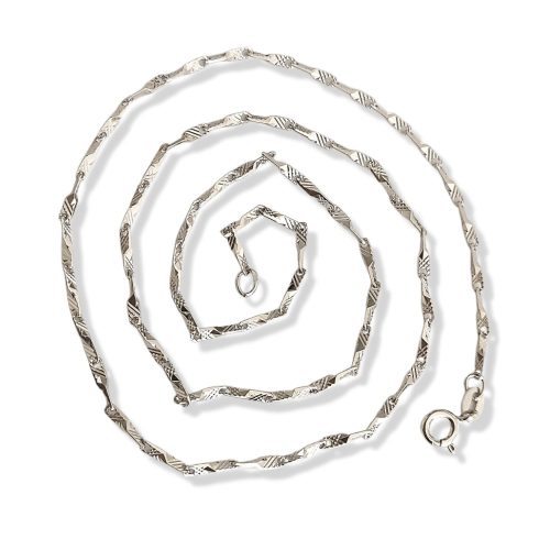 Silver chain with engraved eyes, 45 cm