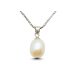 Freshwater elongated pearl silver pendant