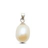 Freshwater elongated pearl silver pendant