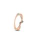 Thin rose gold ring with zirconia stones