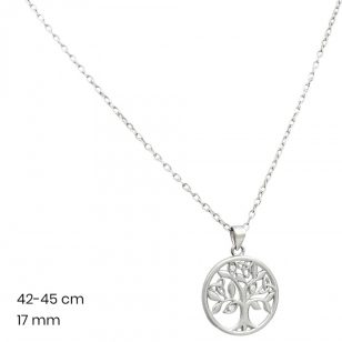 Silver chain with tree of life pendant