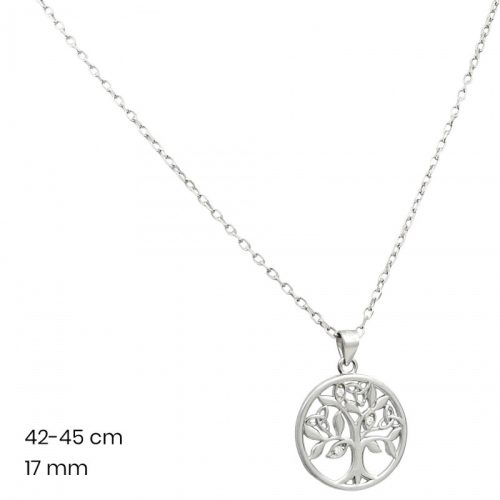 Silver chain with tree of life pendant