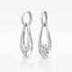 Silver hoop earrings with dangling drops 2-in-1