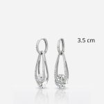 Silver hoop earrings with dangling drops 2-in-1