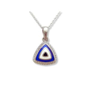 Mati protective eye blue silver pendant