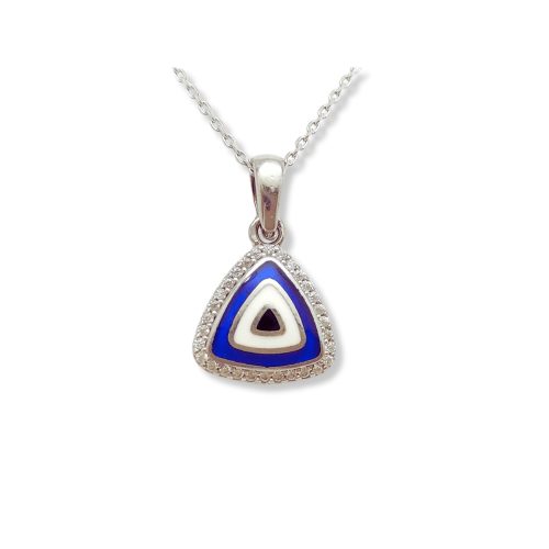 Mati protective eye blue silver pendant