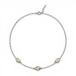 Silver bracelet with 3 zirconia stones