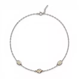 Silver bracelet with 3 zirconia stones