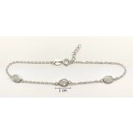 Silver bracelet with 3 zirconia stones