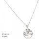 Silver circle tree of life necklace with pastel stones