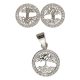 Silver tree of life earrings and pendant set 