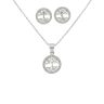Silver tree of life earrings and pendant set 