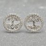 Silver tree of life earrings and pendant set 